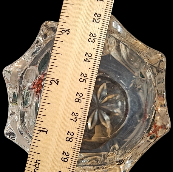 Two Christmas candle holders, one with red poinsettia design and the other Bells - Picture 14 of 15